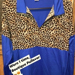 Womens Boutique Pullover Cheetah/UK Blue